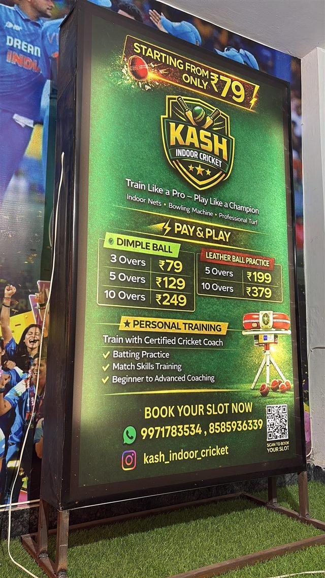 The pay-and-play and personal training board at Kash.